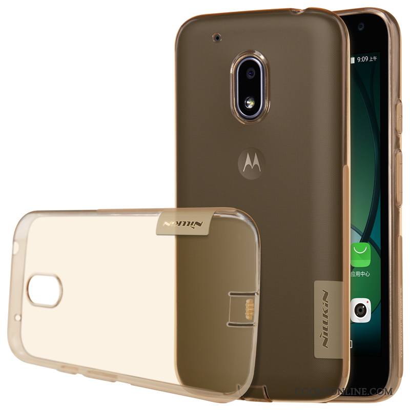 Moto G4 Play Transparent Coque Protection Fluide Doux Étui Incassable Or