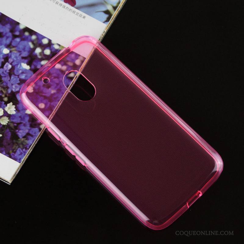 Moto G4 Play Transparent Violet Antidérapant Protection Fluide Doux Modèle Fleurie Coque De Téléphone