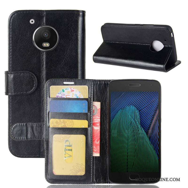 Moto G5 Carte Coque De Téléphone Portefeuille Modèle Fleurie Housse Support Étui En Cuir