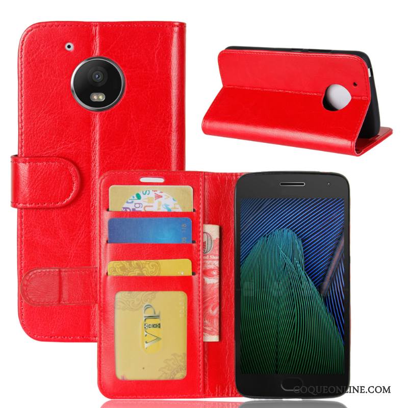 Moto G5 Carte Coque De Téléphone Portefeuille Modèle Fleurie Housse Support Étui En Cuir