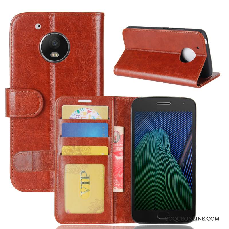 Moto G5 Carte Coque De Téléphone Portefeuille Modèle Fleurie Housse Support Étui En Cuir