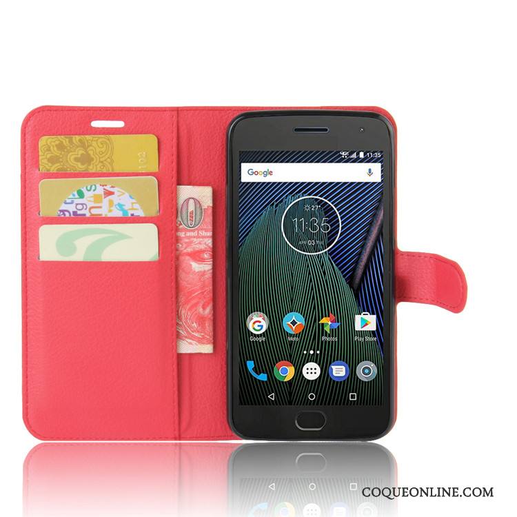 Moto G5 Coque Portefeuille Protection Étui Carte Téléphone Portable Bleu Clair Étui En Cuir