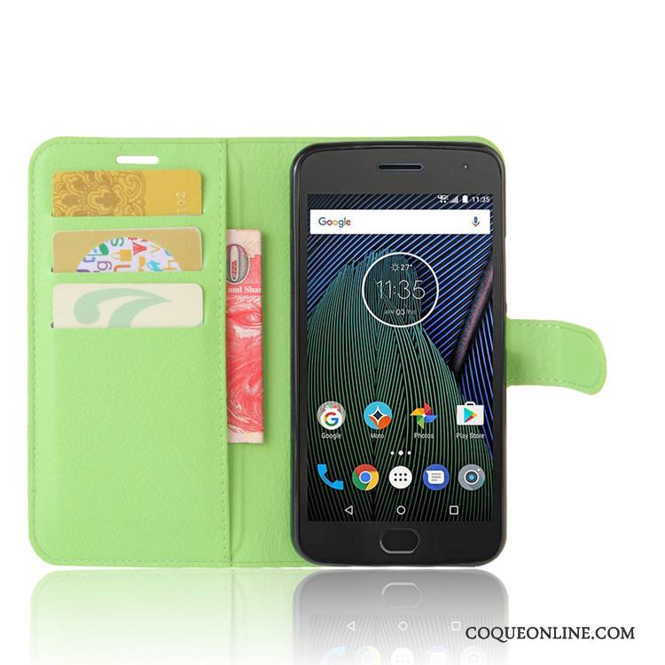 Moto G5 Coque Portefeuille Protection Étui Carte Téléphone Portable Bleu Clair Étui En Cuir