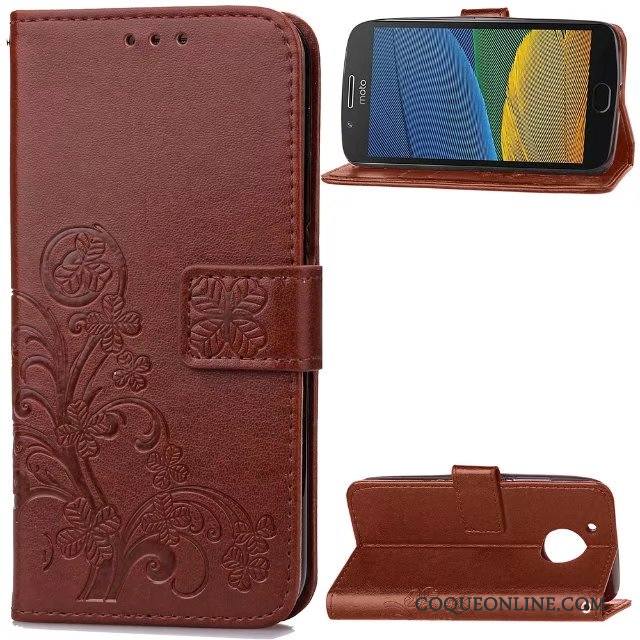 Moto G5 Incassable Protection Étui En Cuir Business Coque Téléphone Portable