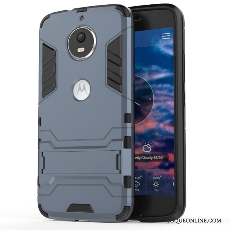 Moto G5 Plus Coque Armure Étui Incassable Protection Rouge Support Tendance