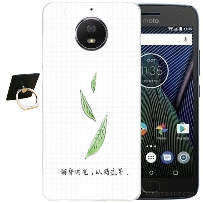 Moto G5 Plus Coque Silicone Étui Vent Violet Dessin Animé Protection Gaufrage