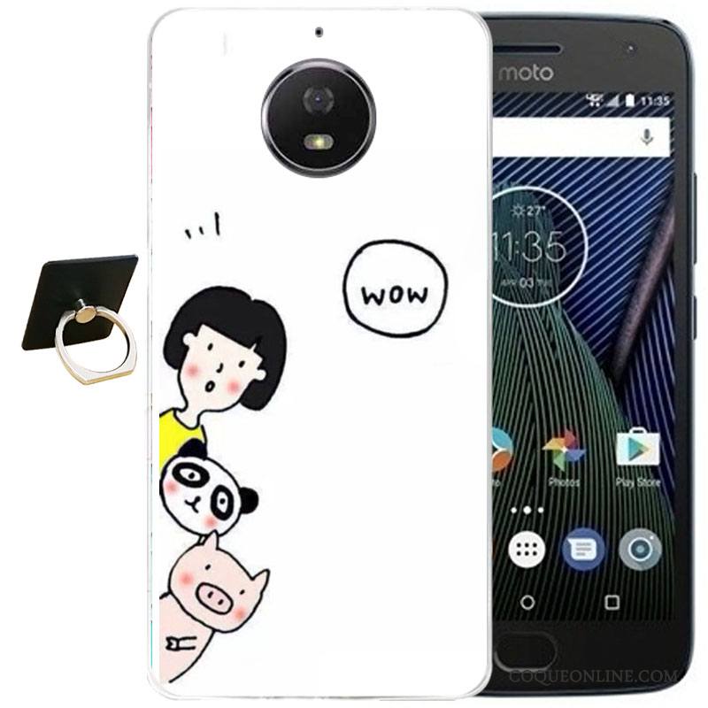 Moto G5 Plus Coque Silicone Étui Vent Violet Dessin Animé Protection Gaufrage