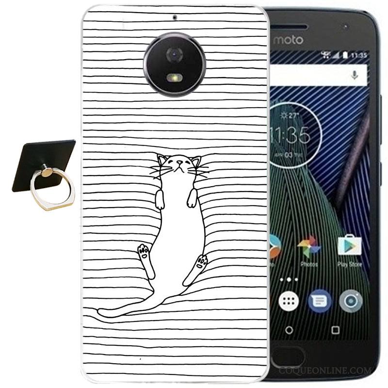 Moto G5 Plus Coque Silicone Étui Vent Violet Dessin Animé Protection Gaufrage