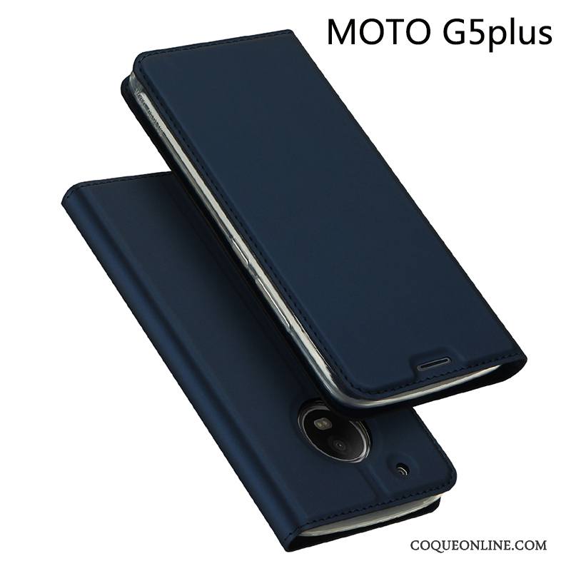 Moto G5 Plus Étui En Cuir Coque Légères Incassable Tout Compris Housse Or Rose