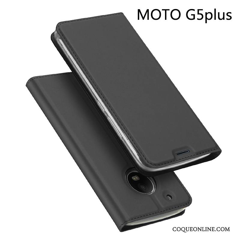 Moto G5 Plus Étui En Cuir Coque Légères Incassable Tout Compris Housse Or Rose