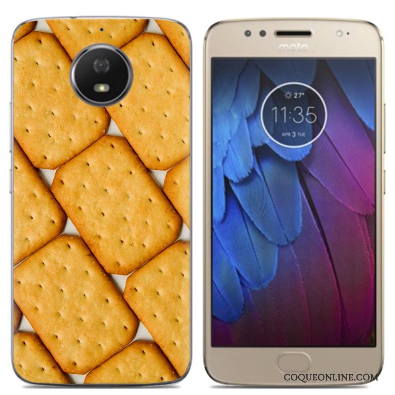 Moto G5s Bordure Téléphone Portable Dessin Animé Coque Peinture Étui Multicolore