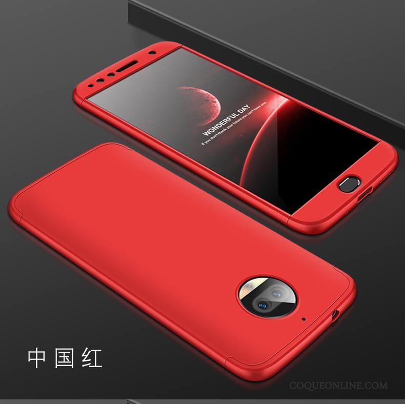 Moto G5s Coque De Téléphone Tendance Rouge Tout Compris Or Rose Protection Étui