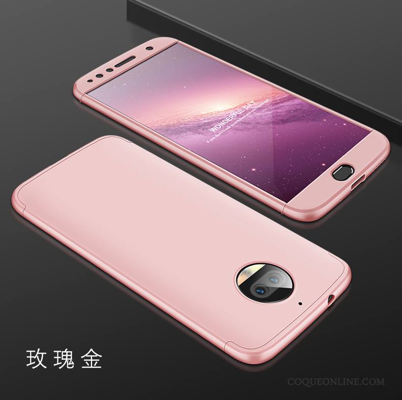 Moto G5s Coque De Téléphone Tendance Rouge Tout Compris Or Rose Protection Étui