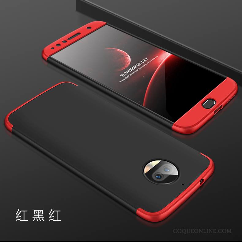 Moto G5s Coque De Téléphone Tendance Rouge Tout Compris Or Rose Protection Étui