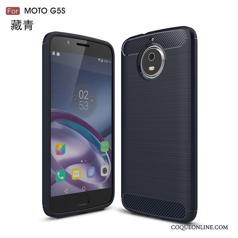 Moto G5s Incassable Coque De Téléphone Soie Noir Protection