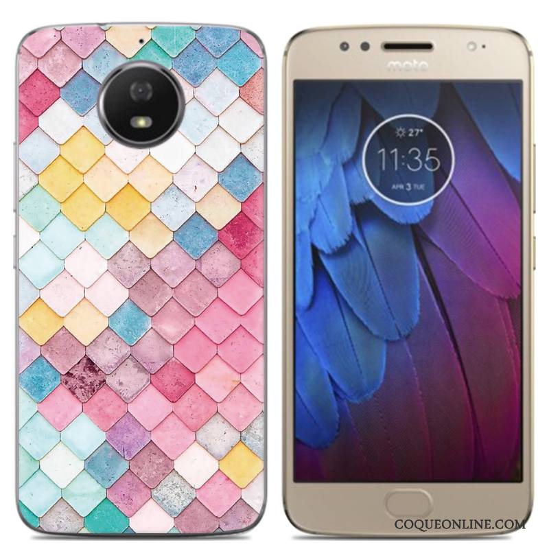 Moto G5s Nouveau Incassable Tendance Fluide Doux Bleu Protection Coque