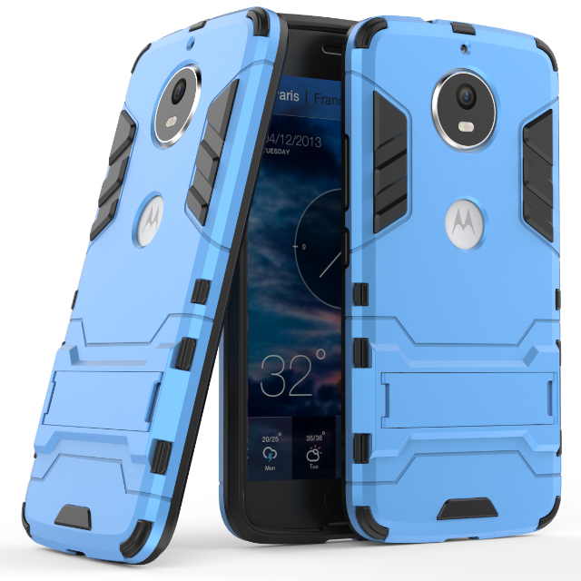 Moto G5s Plus Coque Bleu Support Armure Étui Incassable Bleu Clair Tout Compris