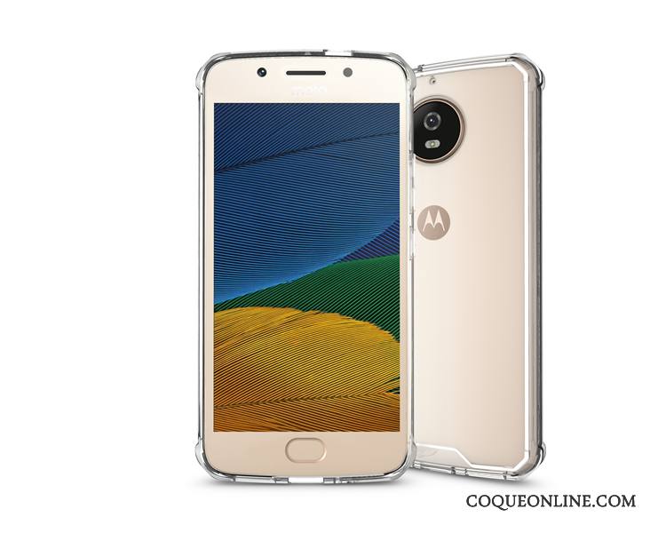 Moto G5s Plus Étui Rose Armure Simple Résistant Aux Rayures Coque De Téléphone Fluide Doux