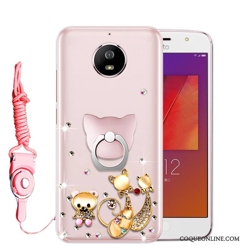 Moto G5s Rose Coque De Téléphone Incassable Strass Étui Tout Compris Protection