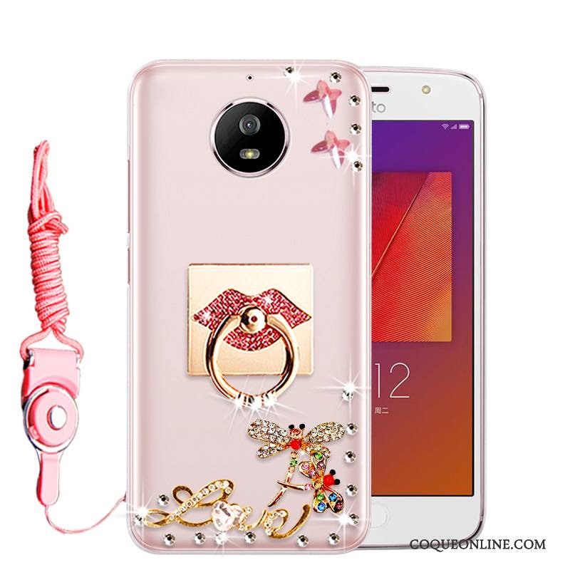 Moto G5s Rose Coque De Téléphone Incassable Strass Étui Tout Compris Protection