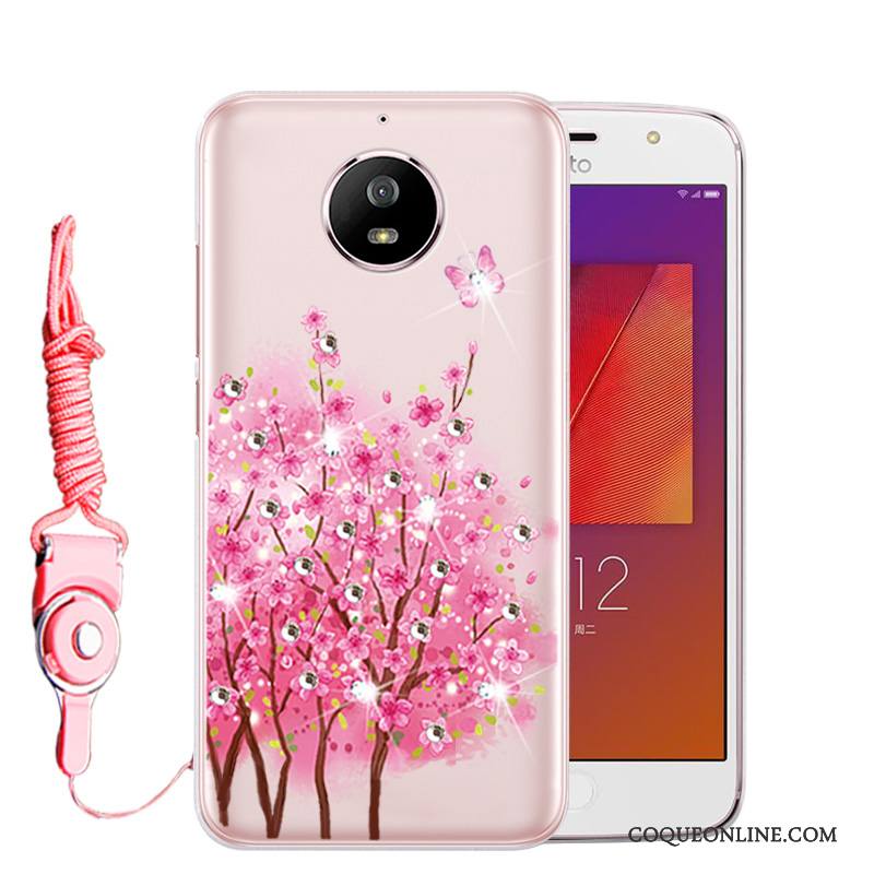 Moto G5s Rose Coque De Téléphone Incassable Strass Étui Tout Compris Protection