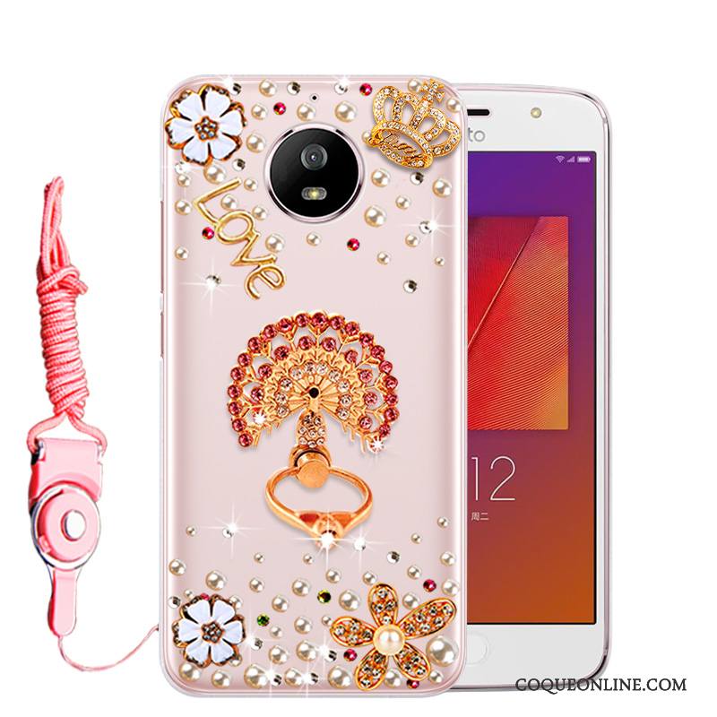 Moto G5s Rose Coque De Téléphone Incassable Strass Étui Tout Compris Protection