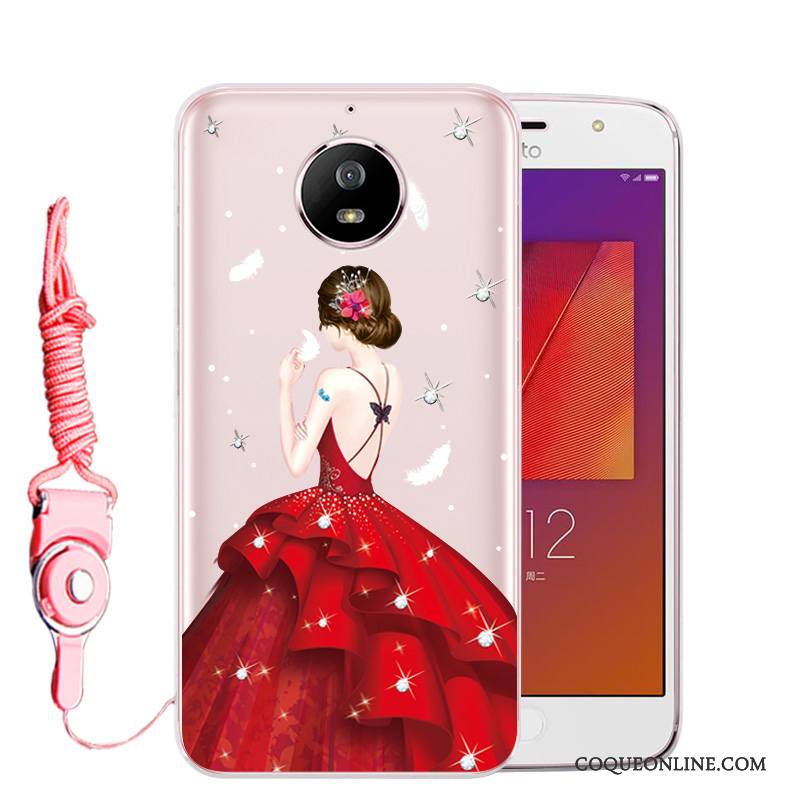 Moto G5s Rose Coque De Téléphone Incassable Strass Étui Tout Compris Protection