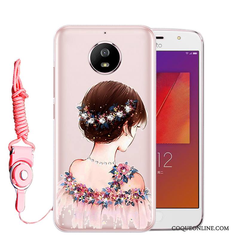 Moto G5s Rose Coque De Téléphone Incassable Strass Étui Tout Compris Protection