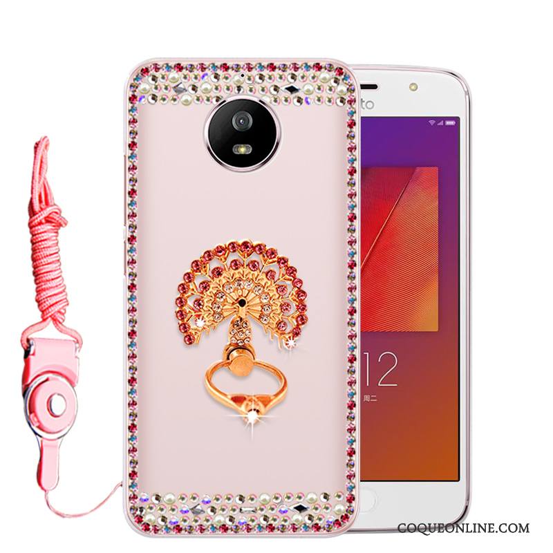 Moto G5s Rose Coque De Téléphone Incassable Strass Étui Tout Compris Protection