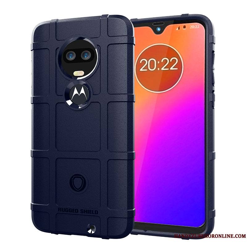 Moto G7 Coque Personnalité Créatif Trois Défenses Tout Compris Marque De Tendance Étui Gris