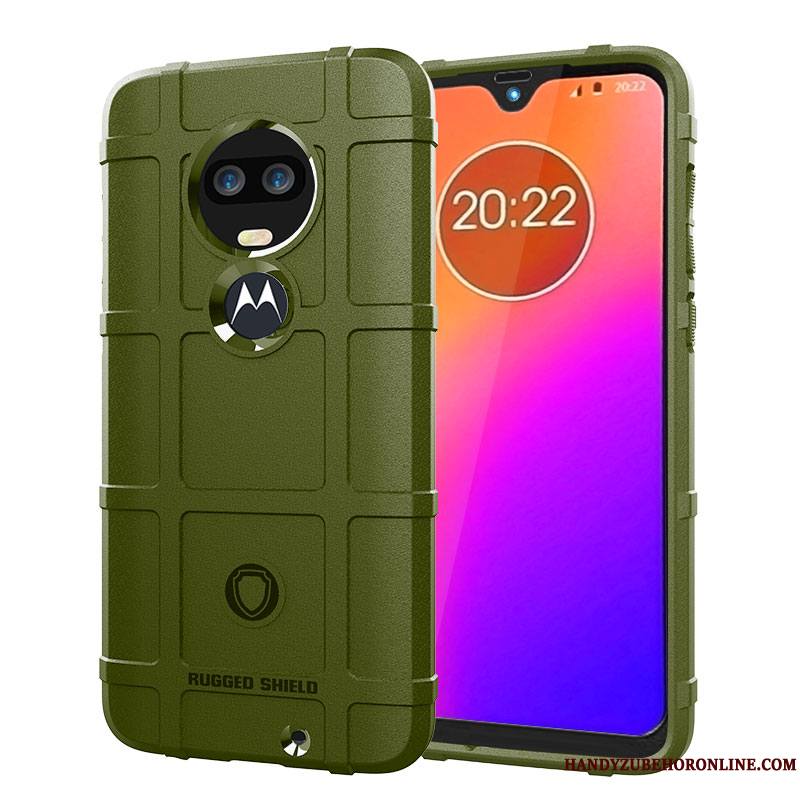 Moto G7 Coque Personnalité Créatif Trois Défenses Tout Compris Marque De Tendance Étui Gris