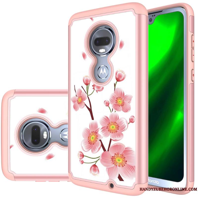 Moto G7 Incassable Violet Coque Téléphone Portable Robot Protection Étui