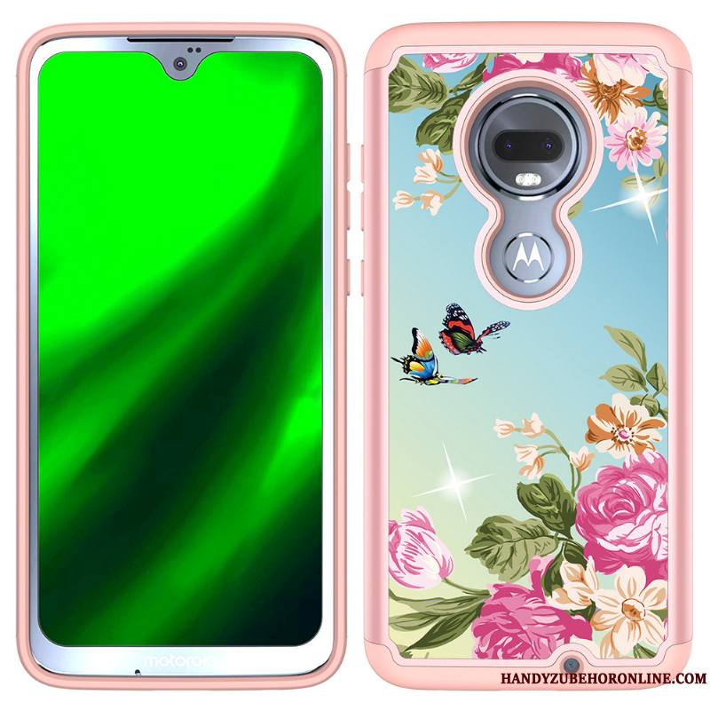 Moto G7 Incassable Violet Coque Téléphone Portable Robot Protection Étui