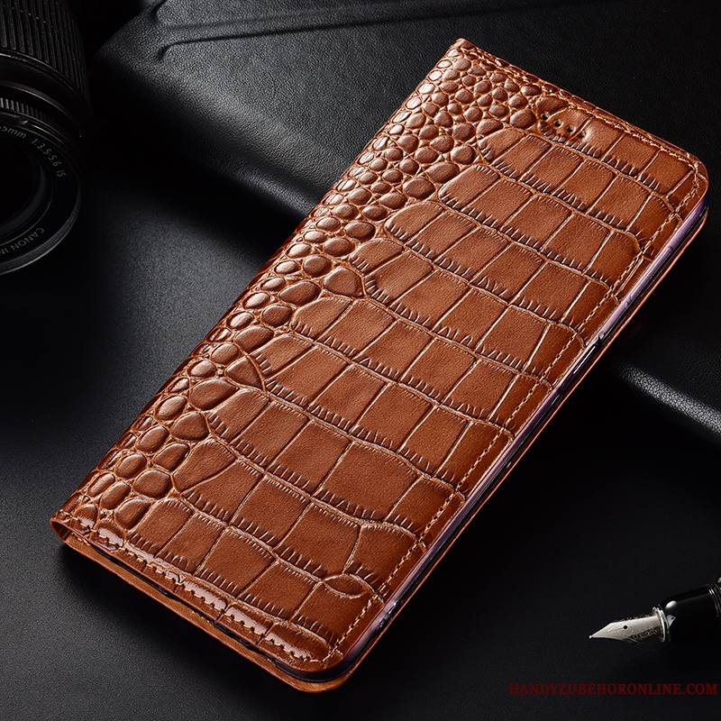 Moto G7 Play Coque Modèle Fleurie Cuir Véritable Rouge Étui En Cuir Europe Téléphone Portable Crocodile