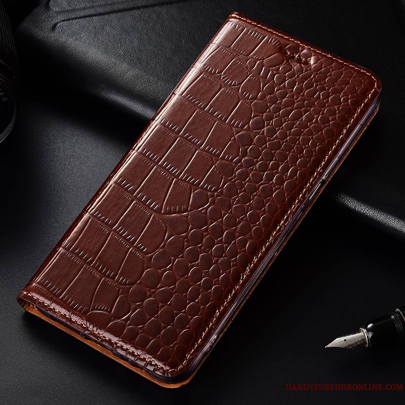 Moto G7 Play Coque Modèle Fleurie Cuir Véritable Rouge Étui En Cuir Europe Téléphone Portable Crocodile