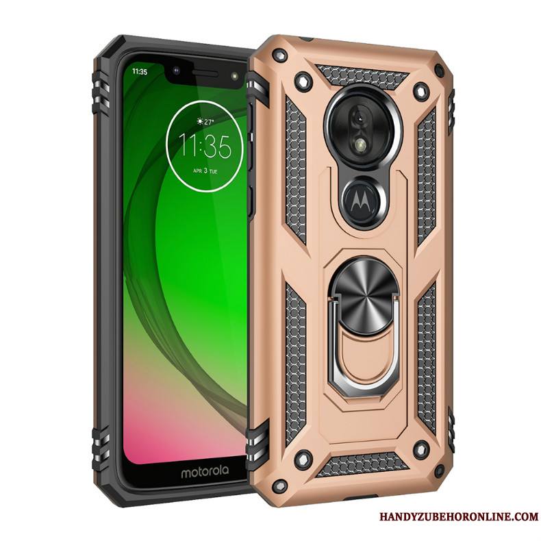 Moto G7 Play Coque Tout Compris Étui À Bord Protection Magnétisme Noir Trois Défenses