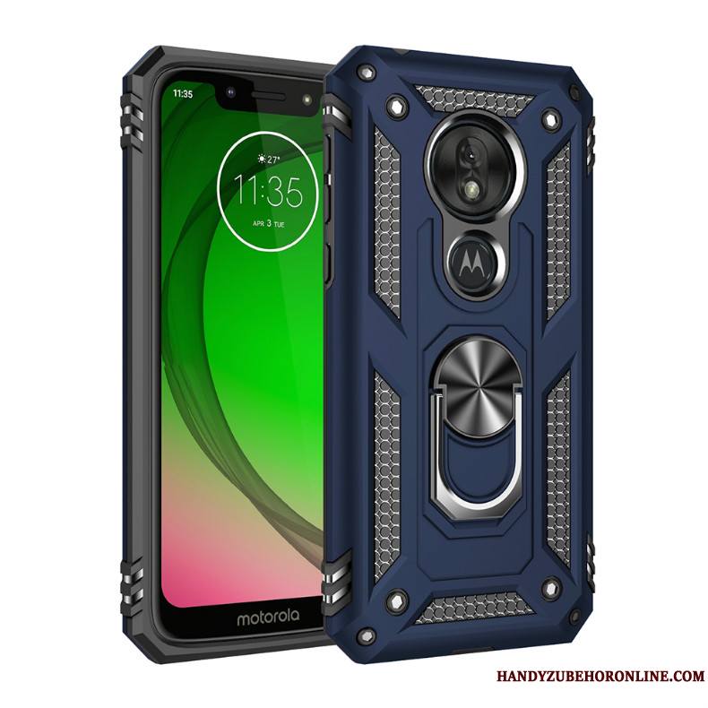 Moto G7 Play Coque Tout Compris Étui À Bord Protection Magnétisme Noir Trois Défenses