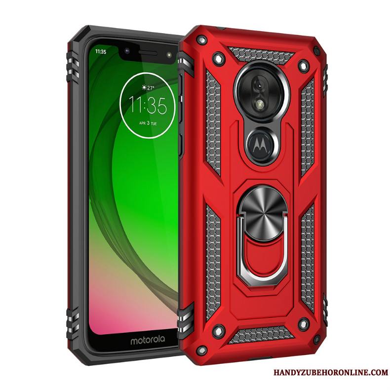 Moto G7 Play Coque Tout Compris Étui À Bord Protection Magnétisme Noir Trois Défenses