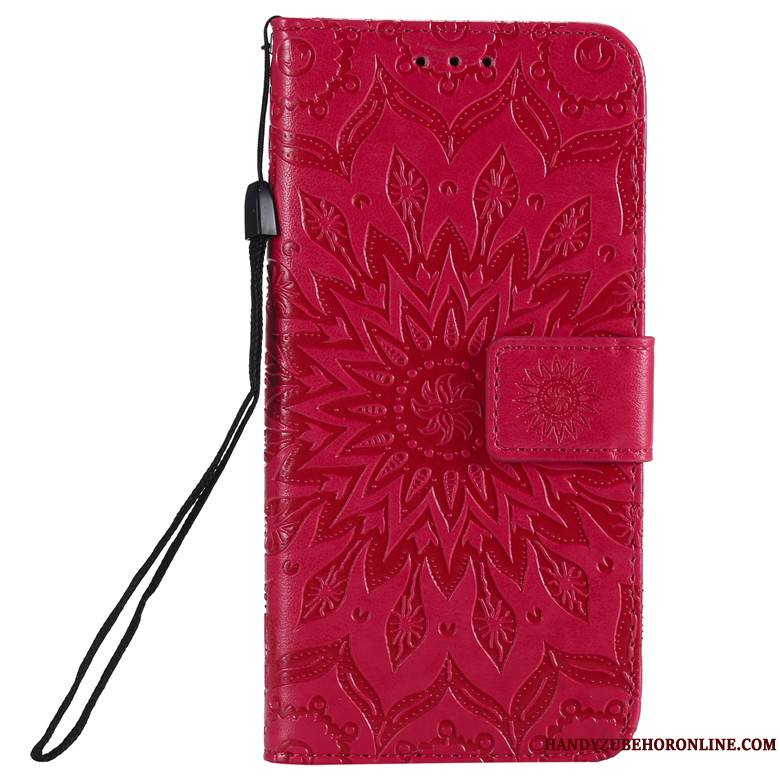 Moto G7 Play Housse Étui Fleur Fluide Doux Soleil Étui En Cuir Coque De Téléphone