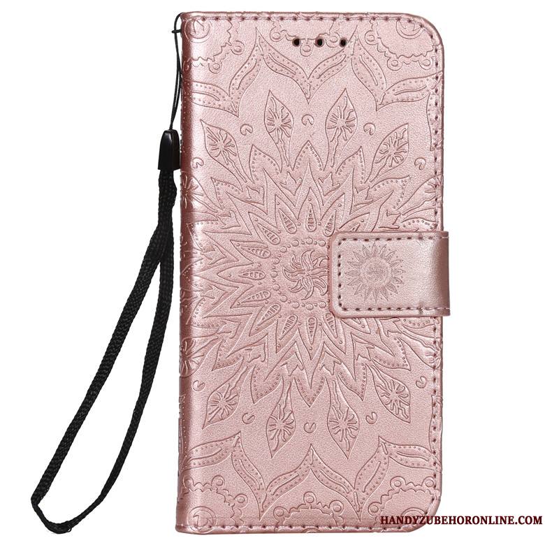 Moto G7 Play Housse Étui Fleur Fluide Doux Soleil Étui En Cuir Coque De Téléphone