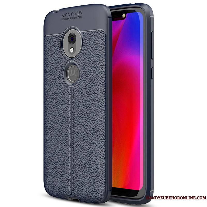 Moto G7 Play Litchi Modèle Fleurie Protection Tout Compris Coque De Téléphone Noir Téléphone Portable