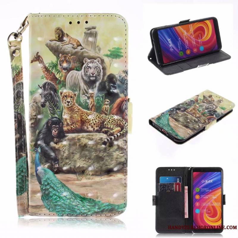 Moto G7 Play Portefeuille Dessin Animé Coque De Téléphone Housse Gris Incassable Plier