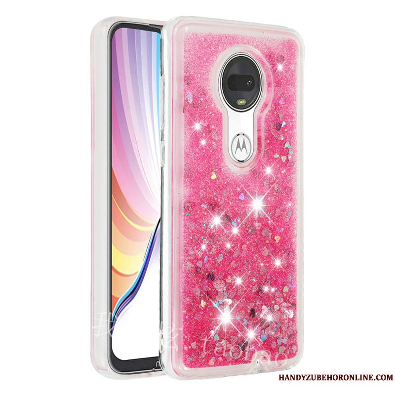 Moto G7 Plus Coque De Téléphone Violet Étui Quicksand Fluide Doux