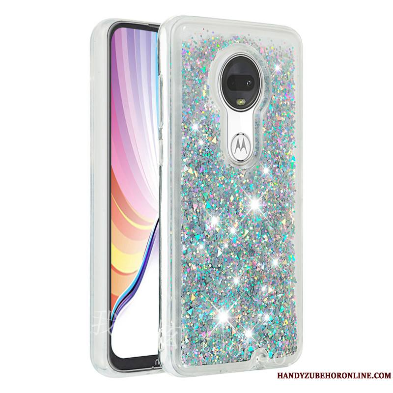 Moto G7 Plus Coque De Téléphone Violet Étui Quicksand Fluide Doux