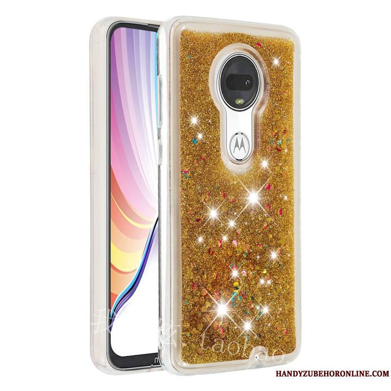 Moto G7 Plus Coque De Téléphone Violet Étui Quicksand Fluide Doux