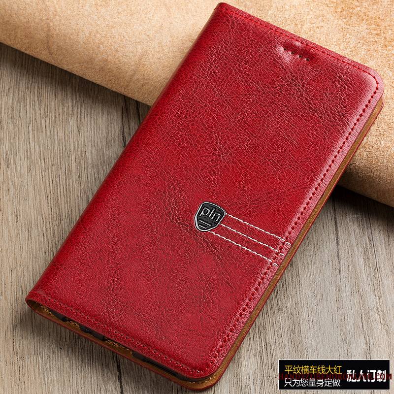 Moto G7 Plus Rose Cuir Véritable Nouveau Étui En Cuir Housse Coque De Téléphone Protection