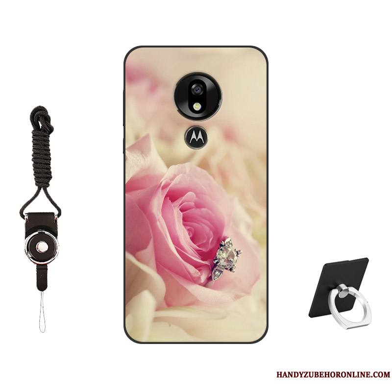 Moto G7 Power Coque Silicone Peinture Tempérer Personnalisé Modèle Personnalité Rose