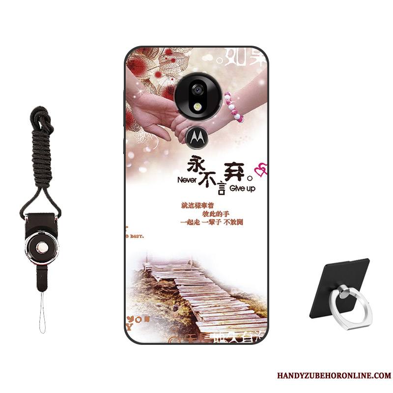 Moto G7 Power Coque Silicone Peinture Tempérer Personnalisé Modèle Personnalité Rose