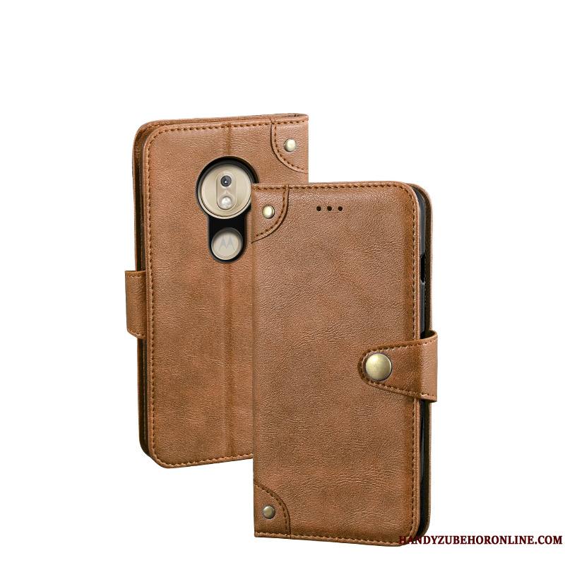 Moto G7 Power Coque Vintage Modèle Fleurie Téléphone Portable Europe Protection Étui En Cuir Vent