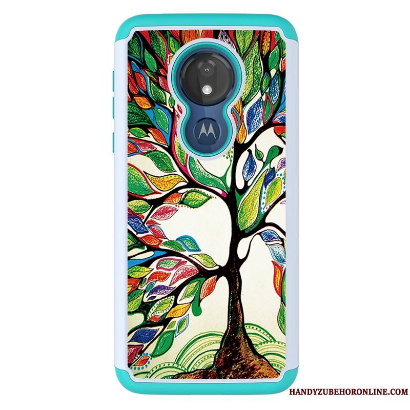 Moto G7 Power Noir Coque De Téléphone Étui Tissu Incassable Dessin Animé Modèle Fleurie